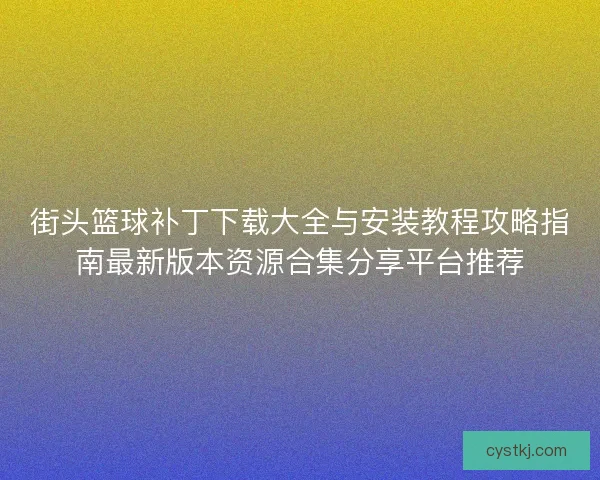 街头篮球补丁下载大全与安装教程攻略指南最新版本资源合集分享平台推荐